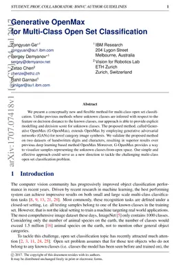 Generative OpenMax for Multi-Class Open Set Classification