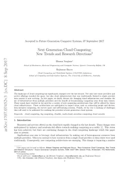 Next Generation Cloud Computing: New Trends and Research Directions