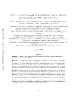 A Deep Learning Approach to Digitally Stain Optical Coherence Tomography
  Images of the Optic Nerve Head