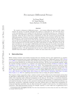 Per-instance Differential Privacy