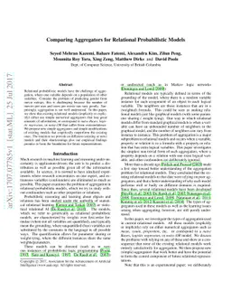 Comparing Aggregators for Relational Probabilistic Models