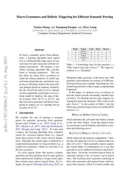 Macro Grammars and Holistic Triggering for Efficient Semantic Parsing