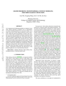 Graph-Theoretic Spatiotemporal Context Modeling for Video Saliency
  Detection