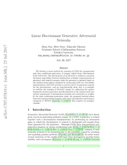 Linear Discriminant Generative Adversarial Networks
