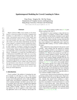 Spatiotemporal Modeling for Crowd Counting in Videos