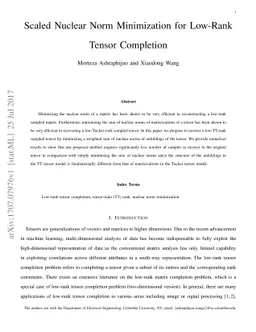 Scaled Nuclear Norm Minimization for Low-Rank Tensor Completion