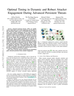 Optimal Timing in Dynamic and Robust Attacker Engagement During Advanced
  Persistent Threats