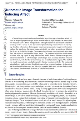 Automatic Image Transformation for Inducing Affect