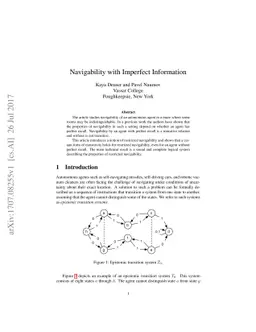 Navigability with Imperfect Information