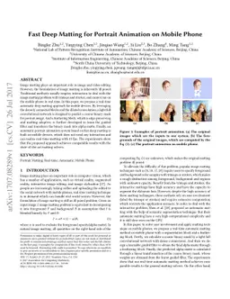 Fast Deep Matting for Portrait Animation on Mobile Phone