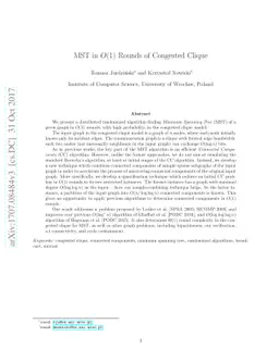 MST in O(1) Rounds of the Congested Clique