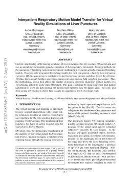 Interpatient Respiratory Motion Model Transfer for Virtual Reality
  Simulations of Liver Punctures