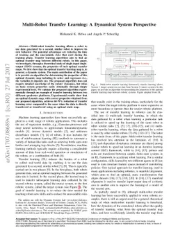 Multi-Robot Transfer Learning: A Dynamical System Perspective