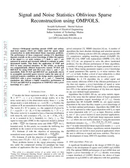 Signal and Noise Statistics Oblivious Sparse Reconstruction using
  OMP/OLS
