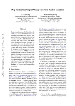 Deep Residual Learning for Weakly-Supervised Relation Extraction