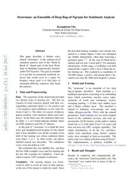 Strawman: an Ensemble of Deep Bag-of-Ngrams for Sentiment Analysis
