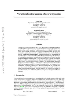 Variational online learning of neural dynamics