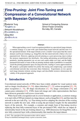 Fine-Pruning: Joint Fine-Tuning and Compression of a Convolutional
  Network with Bayesian Optimization