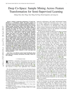 Deep Co-Space: Sample Mining Across Feature Transformation for
  Semi-Supervised Learning