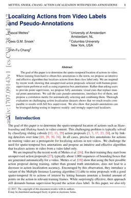Localizing Actions from Video Labels and Pseudo-Annotations