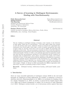 A Survey of Learning in Multiagent Environments: Dealing with
  Non-Stationarity