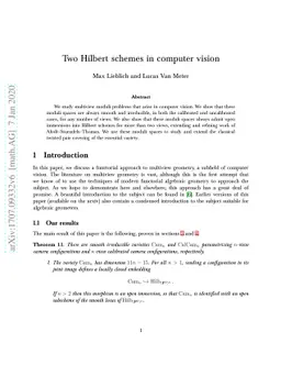 Two Hilbert schemes in computer vision