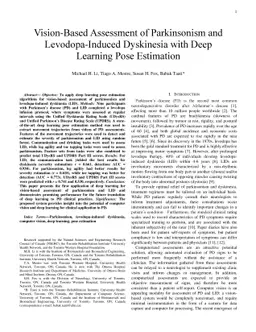 Vision-Based Assessment of Parkinsonism and Levodopa-Induced Dyskinesia
  with Deep Learning Pose Estimation