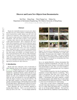 Discover and Learn New Objects from Documentaries