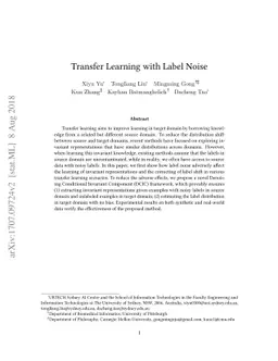 Transfer Learning with Label Noise