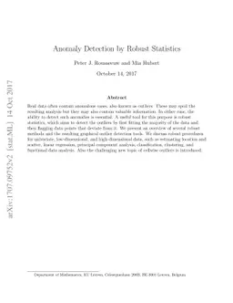 Anomaly Detection by Robust Statistics