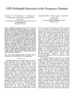 GPS Multipath Detection in the Frequency Domain
