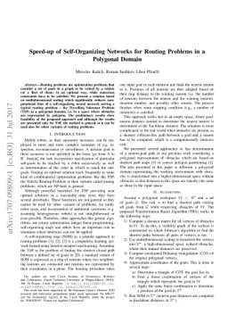 Speed-up of Self-Organizing Networks for Routing Problems in a Polygonal
  Domain