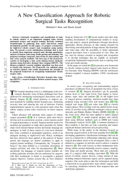 A New Classification Approach for Robotic Surgical Tasks Recognition