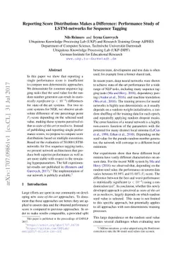 Reporting Score Distributions Makes a Difference: Performance Study of
  LSTM-networks for Sequence Tagging
