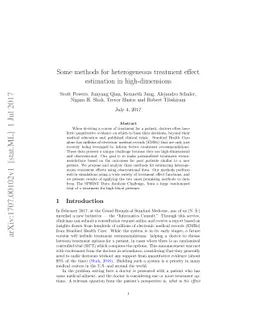 Some methods for heterogeneous treatment effect estimation in
  high-dimensions