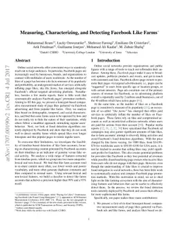 Measuring, Characterizing, and Detecting Facebook Like Farms