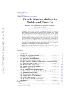 Variable Selection Methods for Model-based Clustering