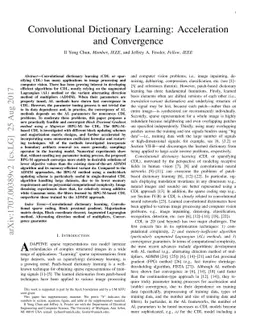 Convolutional Dictionary Learning: Acceleration and Convergence