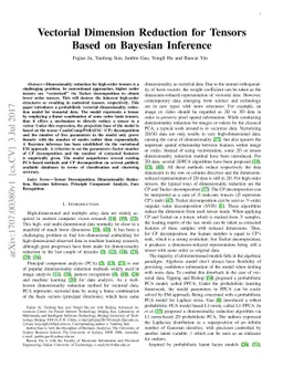 Vectorial Dimension Reduction for Tensors Based on Bayesian Inference