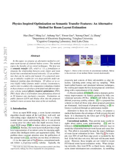 Physics Inspired Optimization on Semantic Transfer Features: An
  Alternative Method for Room Layout Estimation
