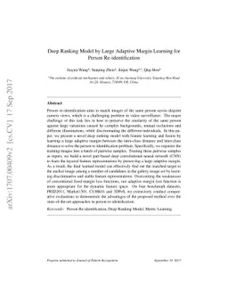 Deep Ranking Model by Large Adaptive Margin Learning for Person
  Re-identification