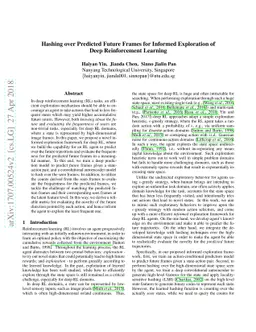 Hashing over Predicted Future Frames for Informed Exploration of Deep
  Reinforcement Learning
