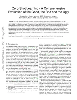 Zero-Shot Learning -- A Comprehensive Evaluation of the Good, the Bad
  and the Ugly