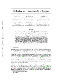 Modulating early visual processing by language