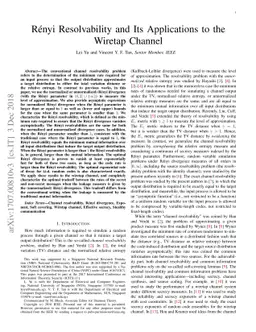 Rényi Resolvability and Its Applications to the Wiretap Channel