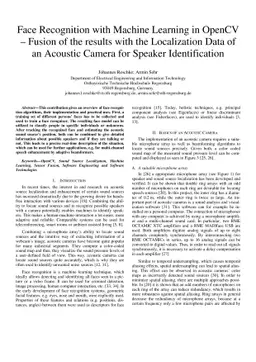 Face Recognition with Machine Learning in OpenCV_ Fusion of the results
  with the Localization Data of an Acoustic Camera for Speaker Identification