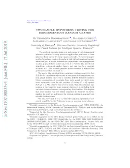 Two-sample Hypothesis Testing for Inhomogeneous Random Graphs