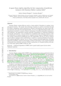 A sparse linear algebra algorithm for fast computation of prediction
  variances with Gaussian Markov random fields