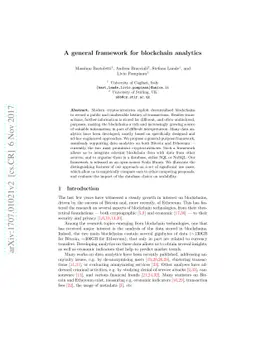A general framework for blockchain analytics