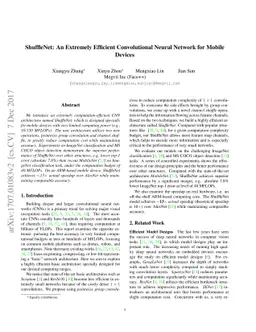 ShuffleNet: An Extremely Efficient Convolutional Neural Network for
  Mobile Devices